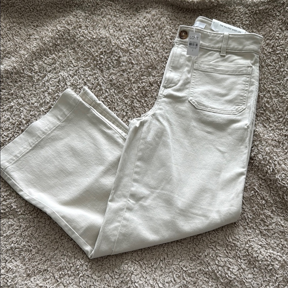 The Palmer wide leg Cream Jeans